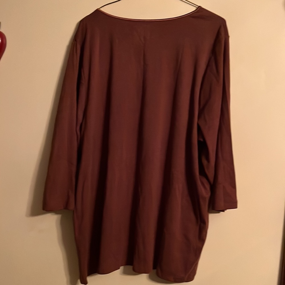 ✔️CJ Banks, Plus size 3X, Brown Knit Top, EUC - Picture 9 of 9